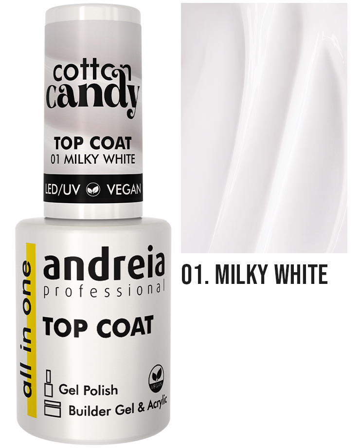 Andreia All In One Cotton Candy Top Coat 01 Milky White - 10,5Ml »